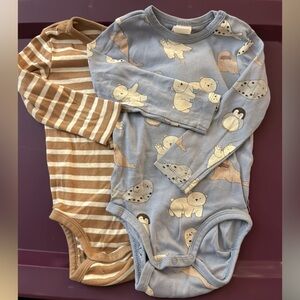 H&M Kids Blue, Brown and White Baby Long sleeve Onesies